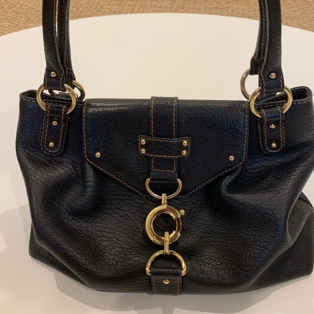 AUTHENTIC black leather Dolce and Gabbana hand bag